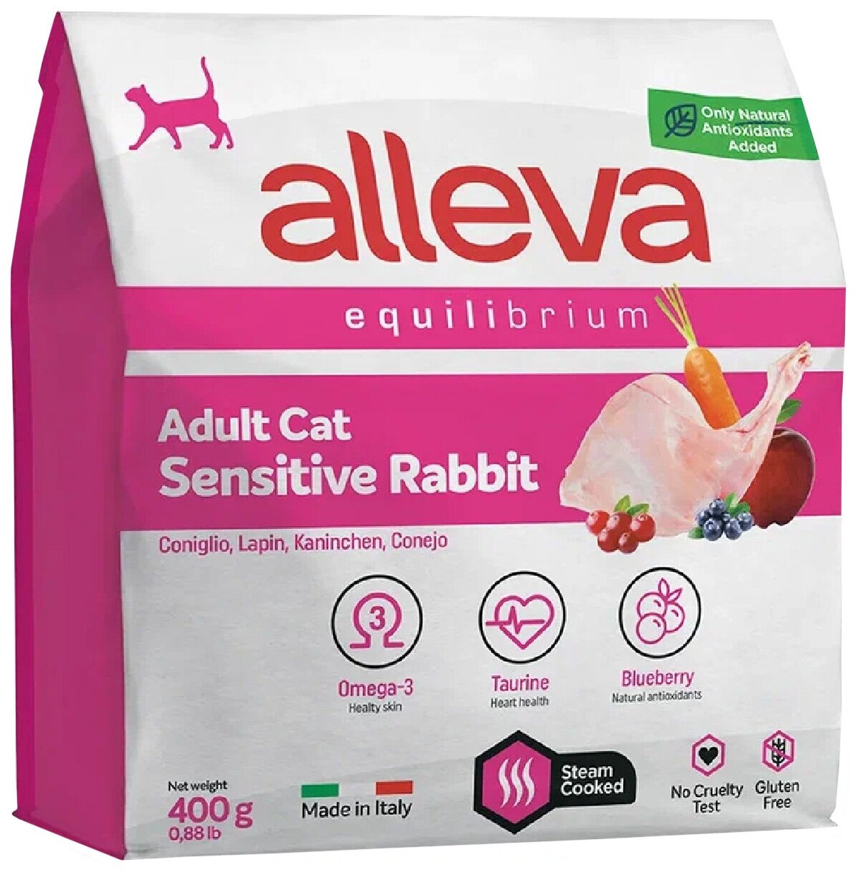 Корм для кошек Alleva Equilibrium Sensitive Rabbit Adult Cat Kg 0,4 кг - фотография № 14