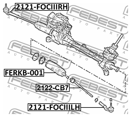 Наконечник рулевой тяги левый!\ Ford C-Max/Grand C-Max/Focus 1.6/1.6TDCi/2.0TDCi 10>