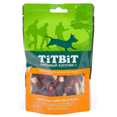 Лакомство для собак Titbit Лакомый кусочек для маленьких пород Твистеры с мясом ягненка, 50 г лакомство для собак titbit твистеры с мясом ягненка для мелких пород 50гр