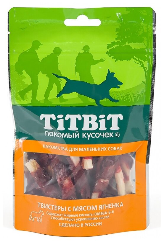 фото Лакомство для собак Titbit Лакомый кусочек для маленьких пород Твистеры с мясом ягненка