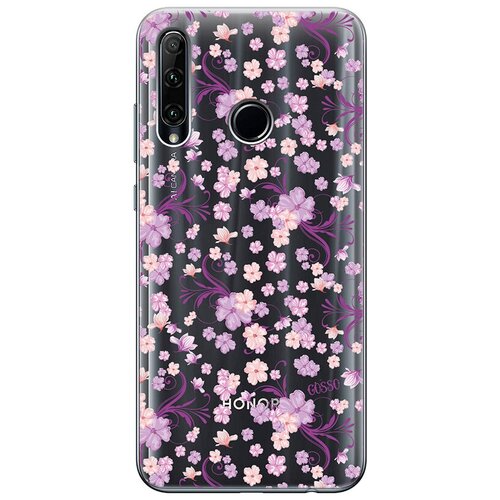 фото Ультратонкий силиконовый чехол-накладка для honor 20e / 10i с 3d принтом "lilac flowers" gosso