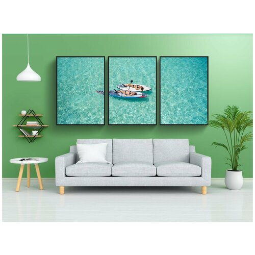 фото Набор модулных постеров для интерьера "воздуха, вода, океан" 60x90 см. в тубусе, без рамки lotsprints