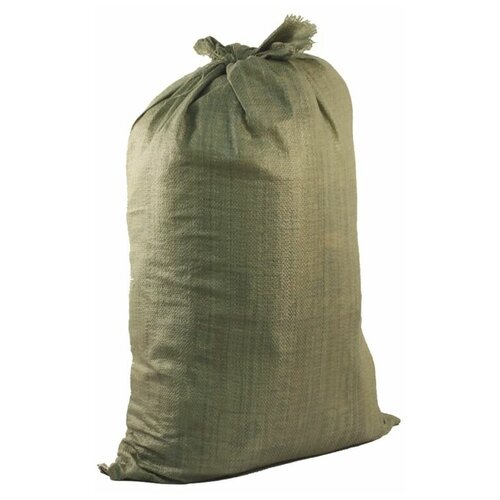 Мешки полипропиленовые до 50 кг, комплект 100 шт, 95х55 см, вес 47 г, для строительного/бытового мусора, зеленые, 601911