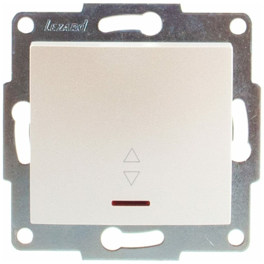 LEZARD Механизм переключателя проходного 1-кл. 1п СП Karina 10А IP20 с подсветкой жемчуж./бел. перламутр. LEZARD 707-3088-114