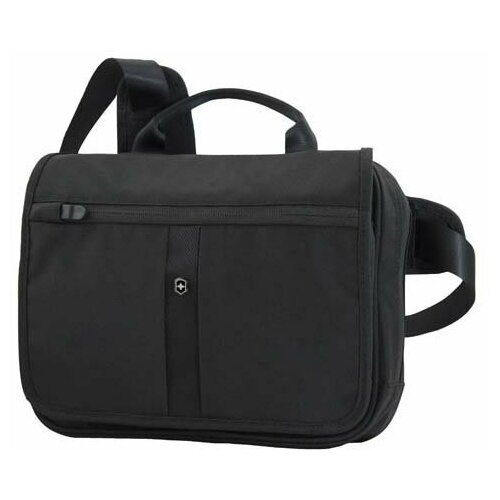 фото Сумка victorinox adventure traveler deluxe горизонтальная, чёрная, нейлон 800d, 28x8x23 см, 5 л