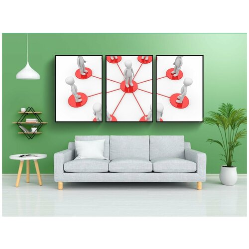 фото Набор модулных постеров для интерьера "сеть, компания, социальное" 60x90 см. в тубусе, без рамки lotsprints