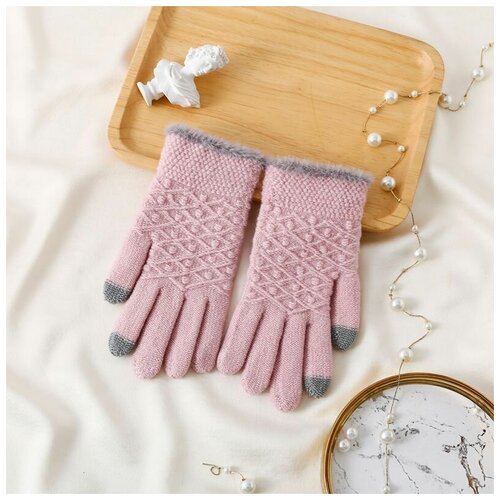 фото Перчатки , размер универсальный, розовый croco gifts