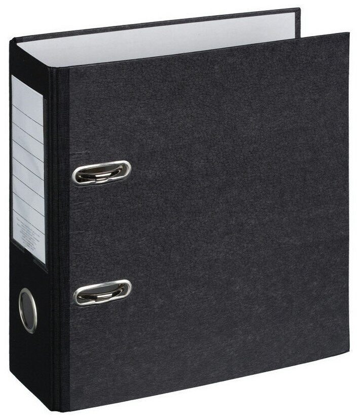 Attache Папка-регистратор A5 горизонтальная, под мрамор, бумага, 75 мм, черный