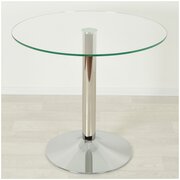 Стеклянный стол Троя-18 прозрачный/хром D60