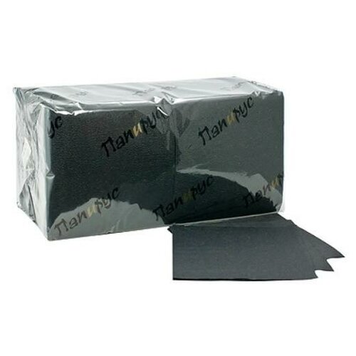 Салфетка бумажная черная 24х24 см 1-сл 400 шт/уп папирус 1 уп