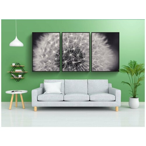 фото Набор модулных постеров для интерьера "цветок, одуванчик, полевой цветок" 60x90 см. в тубусе, без рамки lotsprints