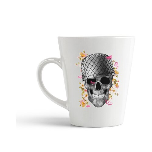 фото Кружка-латте coolpodarok череп в каске белые зубы