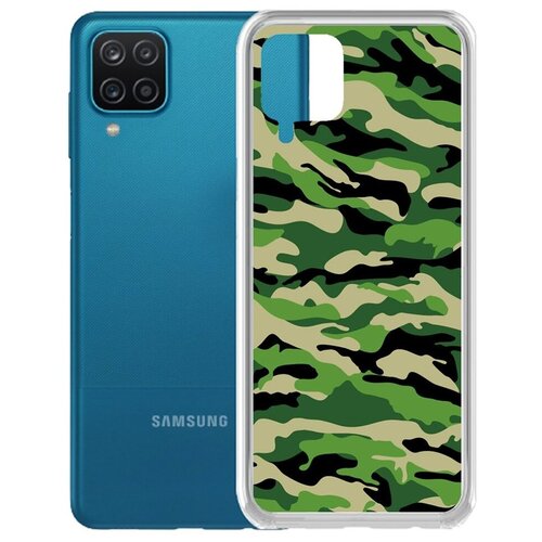 Чехол-накладка Krutoff Clear Case Камуфляж зеленый для Samsung Galaxy A12 (A125) чехол накладка krutoff clear case камуфляж серый для samsung galaxy a22s a226