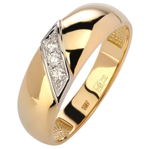 фото Эстет золотое кольцо из комбинированного золота с бриллиантами 01о680060, размер 17.5