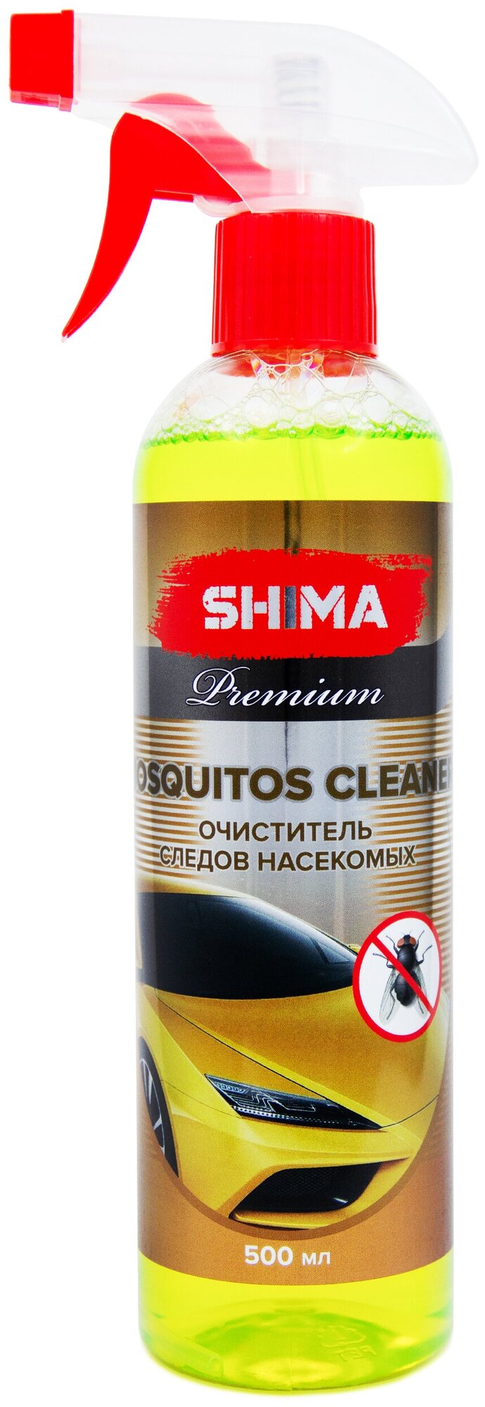 Очиститель кузова автомобиля и стекол от насекомых SHIMA Premium MOSQUITOS CLEANER 500 мл. Art: 4631111103449