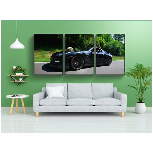 фото Набор модулных постеров для интерьера "свадьба, машина, современное" 60x90 см. в тубусе, без рамки lotsprints