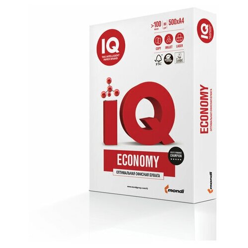 Бумага офисная IQ ECONOMY, А4, 80 г/м2, 500 л, марка С, Mondi, белизна 146%, 1 шт.