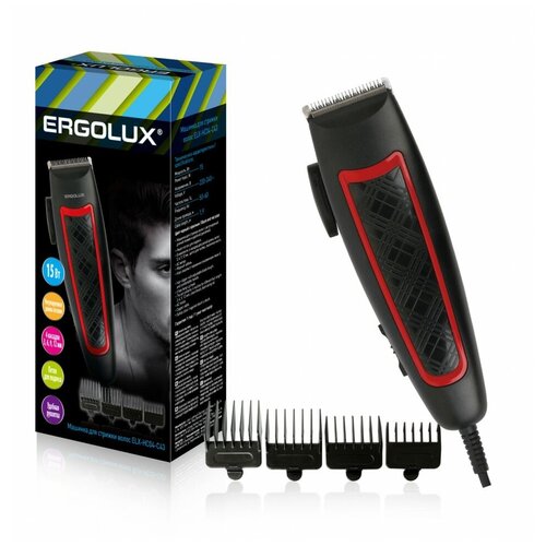 ERGOLUX ELX-HC04-C43 черный с красным машинка для стрижки волос 15Вт 220-240В 1 шт 83400₽