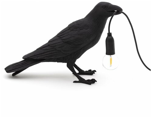 Настольная лампа Seletti Bird Lamp Black Waiting designed by Marcantonio Raimondi Malerba