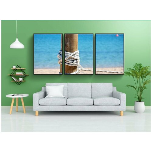 фото Набор модулных постеров для интерьера "море, пляж, это стоит" 60x90 см. в тубусе, без рамки lotsprints