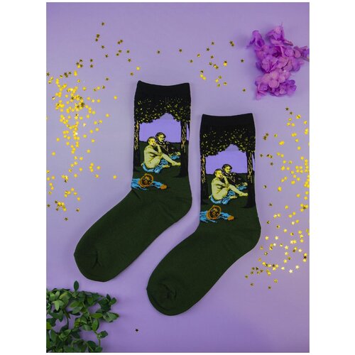 Носки 2beMan, размер 38-44, черный, фиолетовый, зеленый носки 2beman размер 38 44 зеленый
