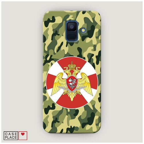 фото Чехол пластиковый samsung galaxy a6 росгвардия зеленый камуфляж case place