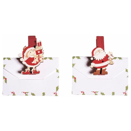 Декоративные прищепки с украшением Санта Клаус и конвертом 5 х 5 см* RAYHER 56903000