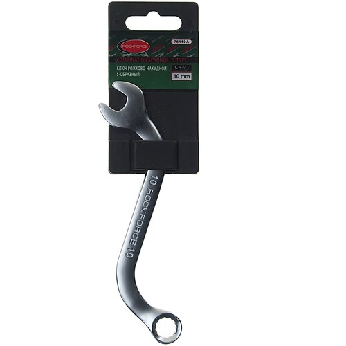 Ключ рожково-накидной S-образный 10мм на пластиковом держателе ROCKFORCE /1/10 ROCKFORCERF-76110A