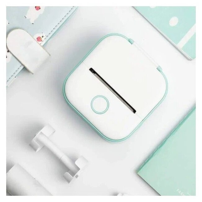 Мини принтер Phomemo T02 Green 3 рулона белой бумаги карманный принтер для смартфона зеленый