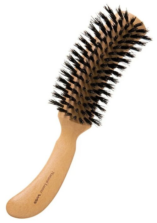 Массажная щетка для волос со 100% натуральной щетиной дикого кабана 20,9*6*3,2 см, NL-1400, VESS