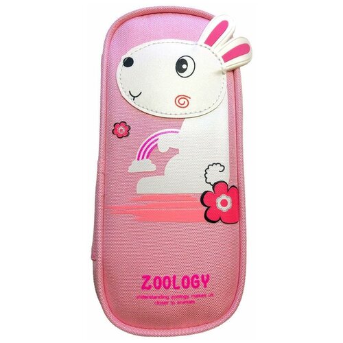 Пенал детский Zoology для девочки, для ручек и карандашей, с зайцем