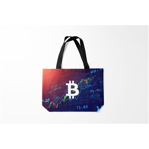 фото Сумка-шоппер / 46х35 см / популярные иллюстрации / другие биткоин bitcoin burnettie