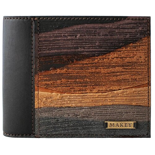 фото Мужской кожаный кошелек makey «фьорды» 042-08-45 цвет коричневый