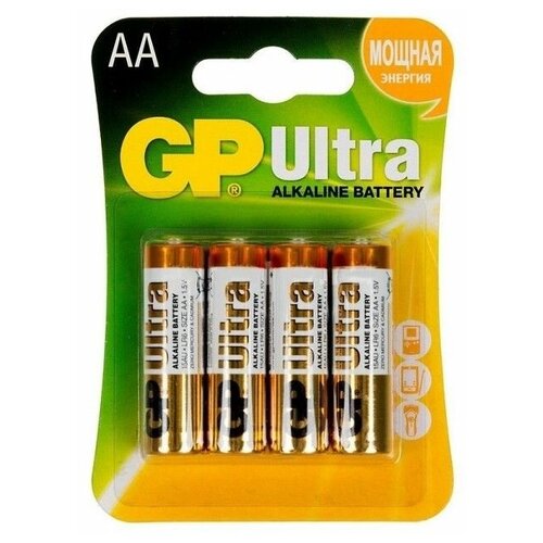 Батарейки алкалиновые GP Ultra Alkaline AA/LR6 - 4 шт. батарея gp ultra alkaline 15au lr6 aa 4шт 10 шт в упаковке