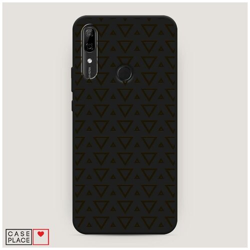 фото Матовый силиконовый чехол "черные треугольнки фон" на huawei p smart z / хуавей п смарт z case place