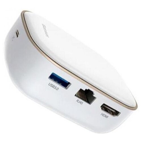 Хаб Baseus Multifunctional Charger Type-C to USB3.0+HDMI+SD/TF+RJ45 - Белый (CAHUB-AU02) хаб baseus working station three screen multifunctional type c to 2xusb2 0 3xusb3 0 4xtype c 3x4k hdmi rj45 sd dark gray cahub dg0g