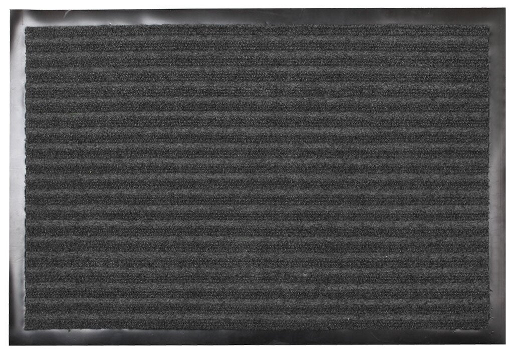 Коврик придверный, 80х120 см, прямоугольный, резина, с ковролином, серый, Комфорт, Floor mat