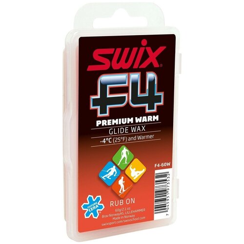 Парафин с пробкой Swix F4-60W теплый (10/-4) парафин swix ps8 red 60 г