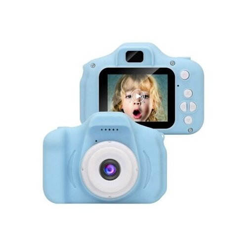 Детский цифровой фотоаппарат X2 противоударный в защитном корпусе Голубой Kids Camera 95000₽