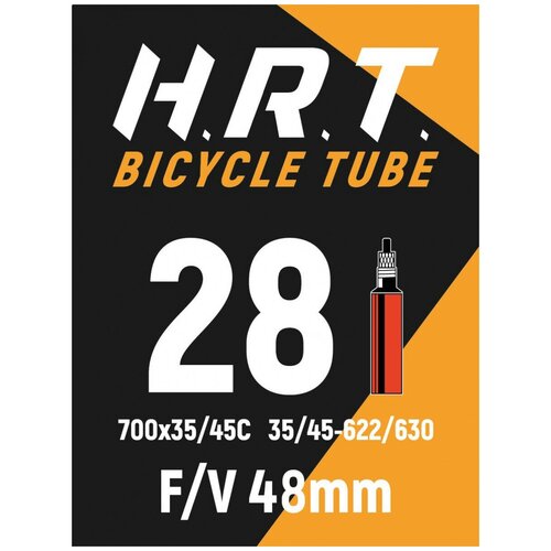 Камера велосипедная H. R. T. 28 700х35/45C , спорт. ниппель 48мм камера велосипедная h r t 28 700х28 32c спорт ниппель 48мм