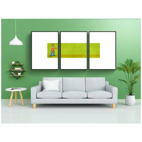 фото Набор модулных постеров для интерьера "дети, сеть, знамя" 60x90 см. в тубусе, без рамки lotsprints