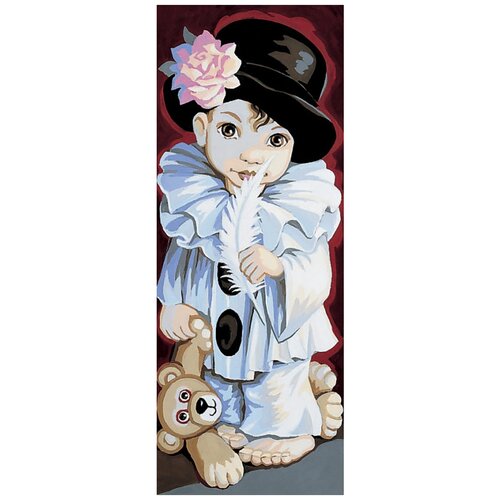 9880.0137.0078 Канва с рисунком Royal Paris 'Мальчик с мишкой' 25*60см