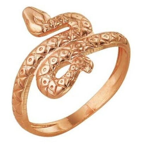 фото Кольцо латунь, золочение, стекло, размер 16.5, белый теропром