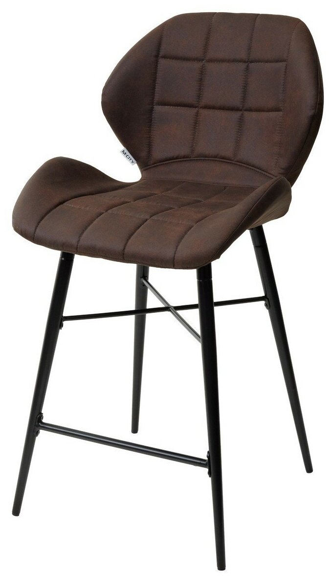 Полубарный стул для кухни MARCEL COWBOY-#800 темно-коричневый (H=65cm), ткань микрофибра m-sity (м-сити)