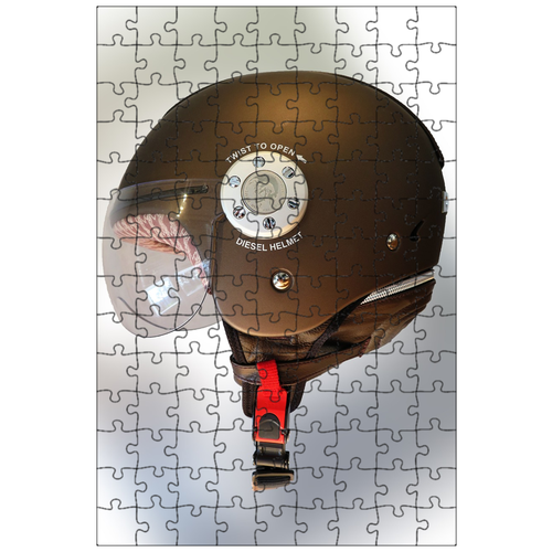 фото Магнитный пазл 27x18см."каска, коричневый, шлем" на холодильник lotsprints