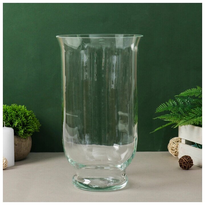Ваза ЭВИС Афина стеклянная прозрачная 17x30 см - фото №1