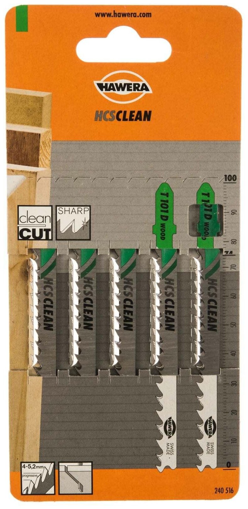 Пилка лобзиковая T 101 D 5 шт HCS HAWERA F00Y240516