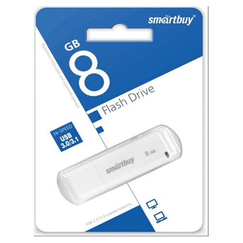 фото Usb 3.0 флэш-диск 8gb smart buy clue белый