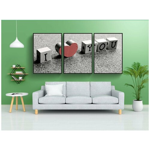 фото Набор модулных постеров для интерьера "любовные, красивая, дружок" 60x90 см. в тубусе, без рамки lotsprints