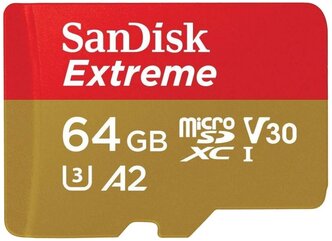 Карта памяти SanDisk Extreme V30 A2 microSDXC UHS- I U3 64 ГБ